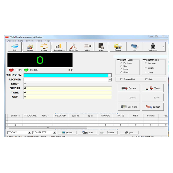 Logiciel de pesée